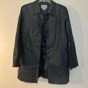 Clio Leather Jacket with 5 button closure and 2 pockets
